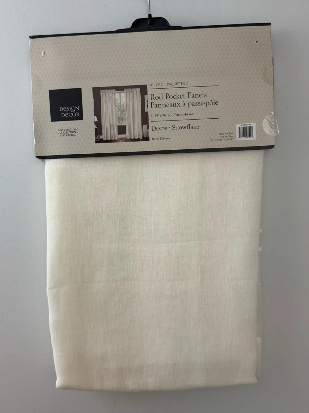 Rod Pocket Curtain Panel - Cream Set of 2 NWT!